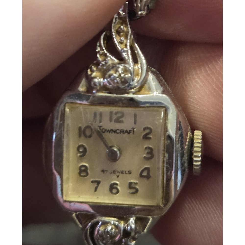 Vintage Towncraft Cocktail Watch 17 Jewel Art Deco Mesh Band Not Running 30s-40s